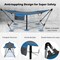 Outdoor Folding Hammock Bed with Breathable Fabric Metal Frame and Side Pocket Storage